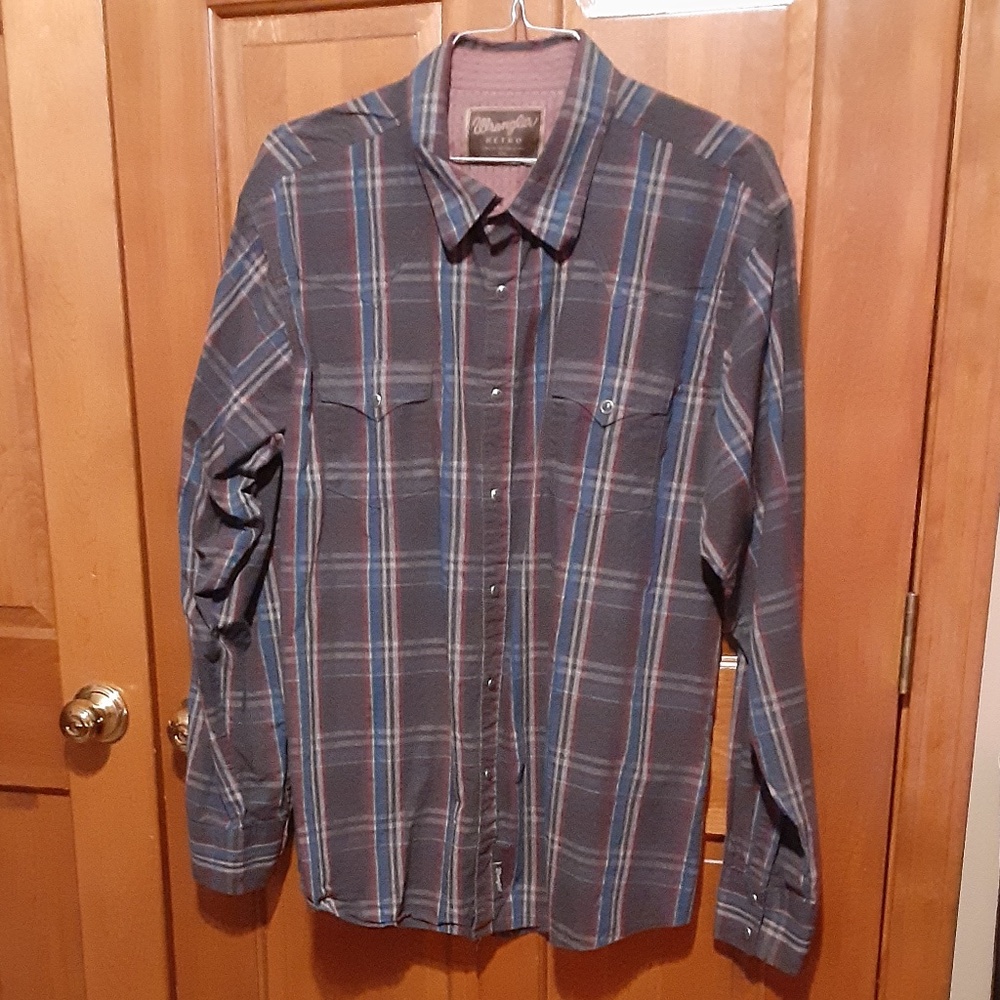 Wrangler Retro Premium Western Plaid Snap Down Shirt